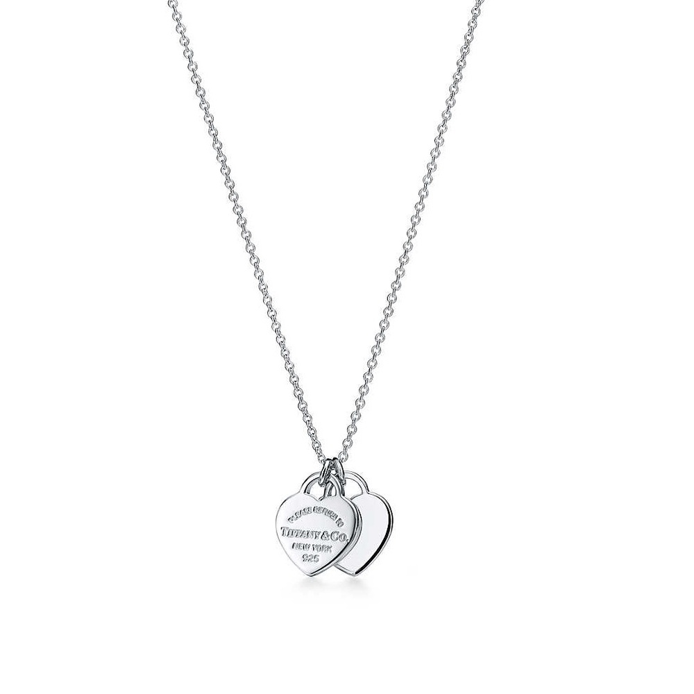 Mini double heart Tiffany necklace